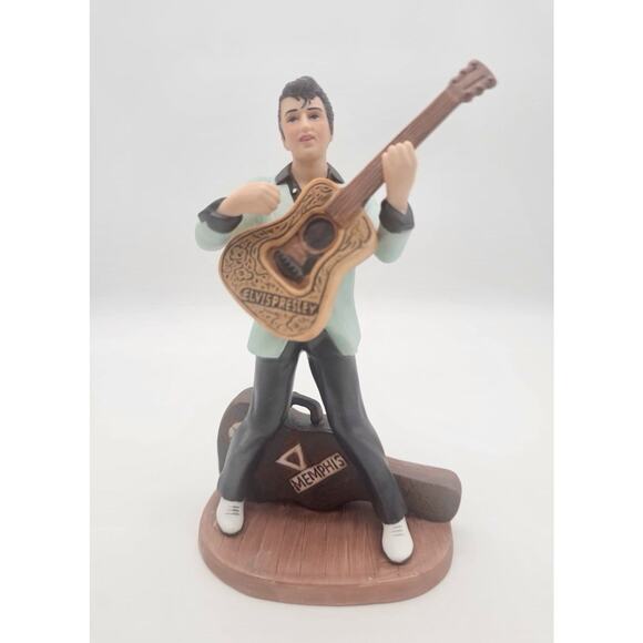 Other - Vtg Avon Elvis Presley 1987 Porcelain Figurine Holding Guitar 6.5" H Handpainted